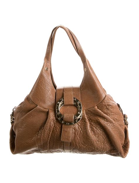 Bvlgari Chandra Leather Hobo Brown Hobos Handbags Bul52844 The