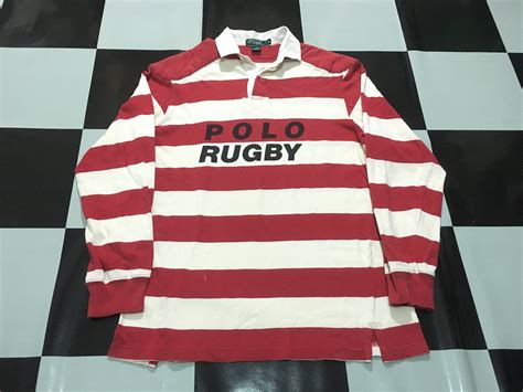 Rare Vintage Polo Ralph Lauren Rugby Shirt Long Sleeve Color Ralph