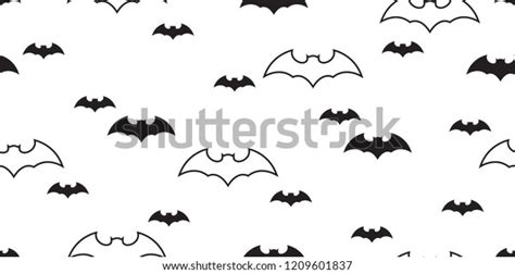 Bat Seamless Pattern Halloween Vector Dracula Stock Vector Royalty