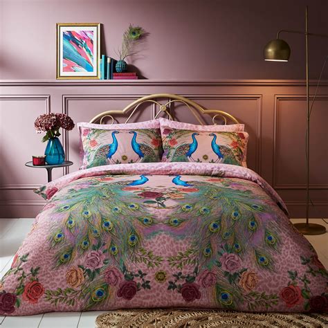 Pink Matthew Williamson Xanadu Peacock Duvet Cover Bedding Set Terrys