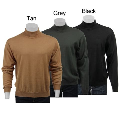 Visitor Men's Merino Wool Blend Mock Turtleneck Sweater - 12375646 ...