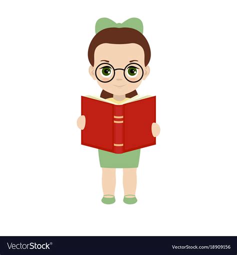 Girl holding a book Royalty Free Vector Image - VectorStock