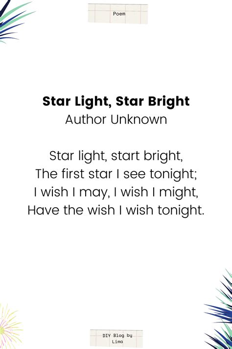 Star light star bright kids poem – Artofit