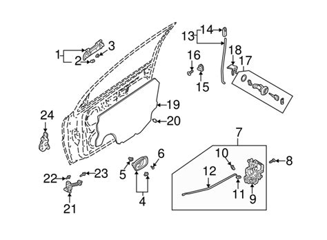 0K30A 58310B Door Latch Assembly 2001 2002 Kia Rio Kia Parts Store