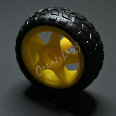 65mm Robot Wheel For BO Motors Yellow OceanLabz