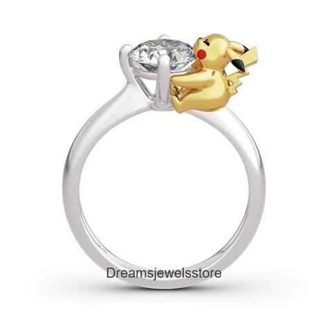 Pikachu Ring Pokemon Ring 925 Sterling Silver Ring Anime Etsy