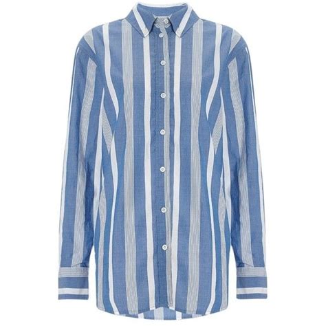 Equipment Blue Stripe Cotton Margaux Shirt 320 Liked On Polyvore