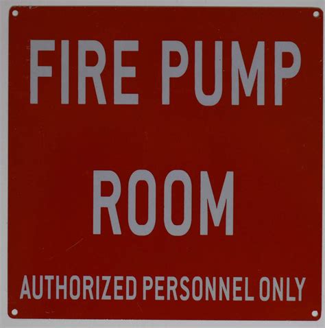 Fire Pump Room Sign