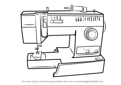 draw  sewing machine home appliances step  step