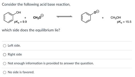 Solved Consider The Following Acid Base Reaction ОН 0