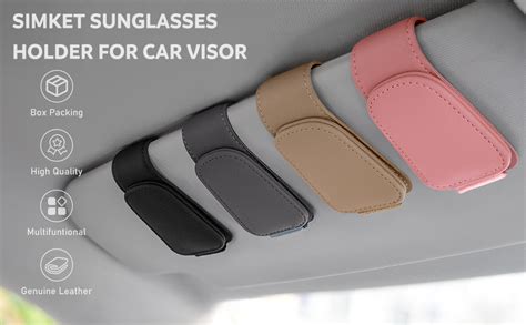 Sunglass Holder For Car 2 Pcs Magnetic Leather Sunglass Clip For Car Visor Sunglasses Holder