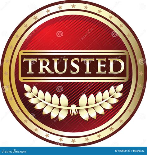 Trusted Red And Gold Product Label Stock Vector Illustration Of