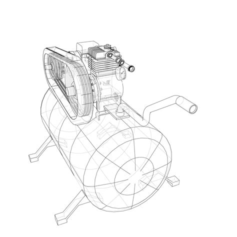 Outline Air Compressor Vector Industry Compressor Design Vector