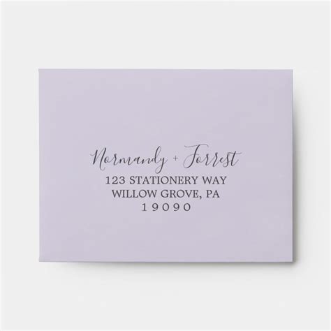 Rustic Lavender Light Purple Self Addressed RSVP Envelope Zazzle