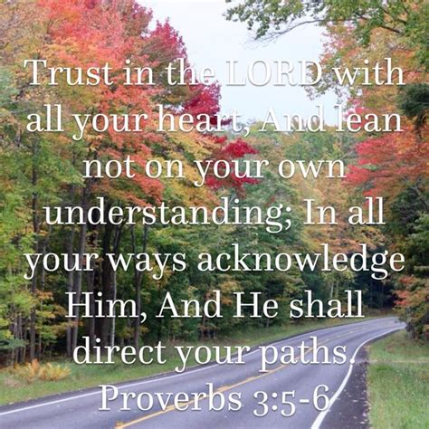 Proverbs 3 5 6 Trust In The Lord With All Your Heart And Lean Not On