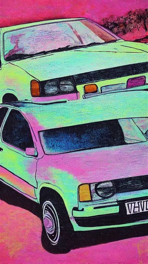 Outsider Art Painting Of A S Vw Golf Pastel Stable Diffusion