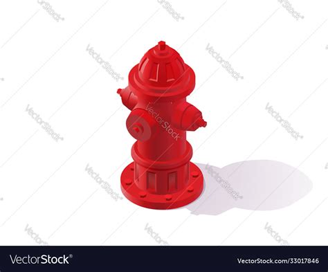 Isolated Isometric Red Fire Hydrant Royalty Free Vector