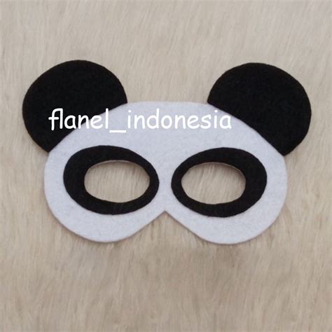 Jual Topeng Hewan Liar Panda Topeng Bahan Flanel Premium Topeng