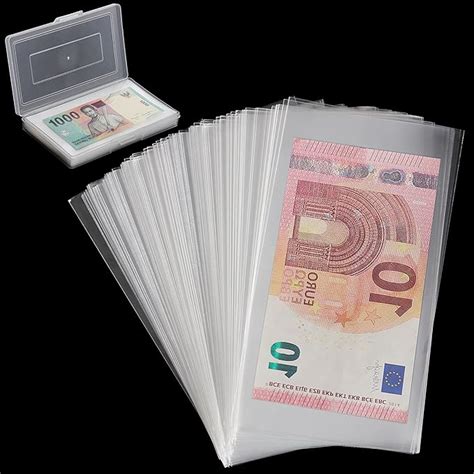 Uncle Paul 100 pièces de Pochettes en Papier Transparent pour Billets