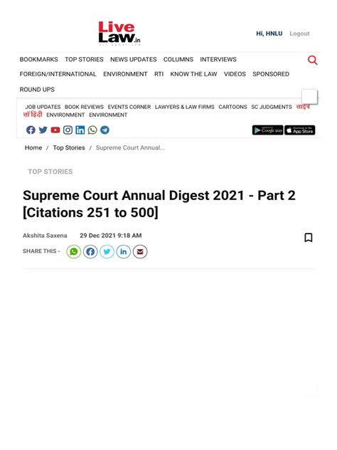 Supreme Court Annual Digest 2021 Part 2 Citations 251 To 500 Pdf