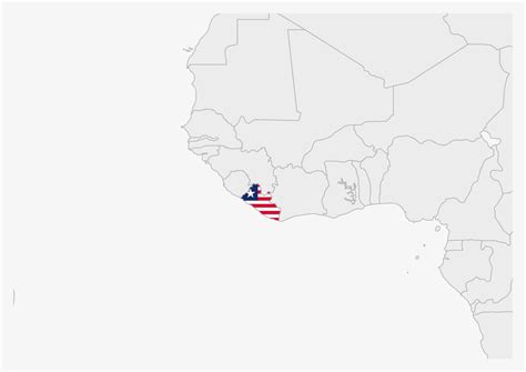 Liberia Map Highlighted In Liberia Flag Colors 12857670 Vector Art At