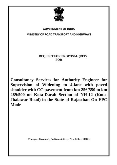 Pdf Ministry Of Road Transport And Highways Mortandh · Government Of India Ministry Of Road