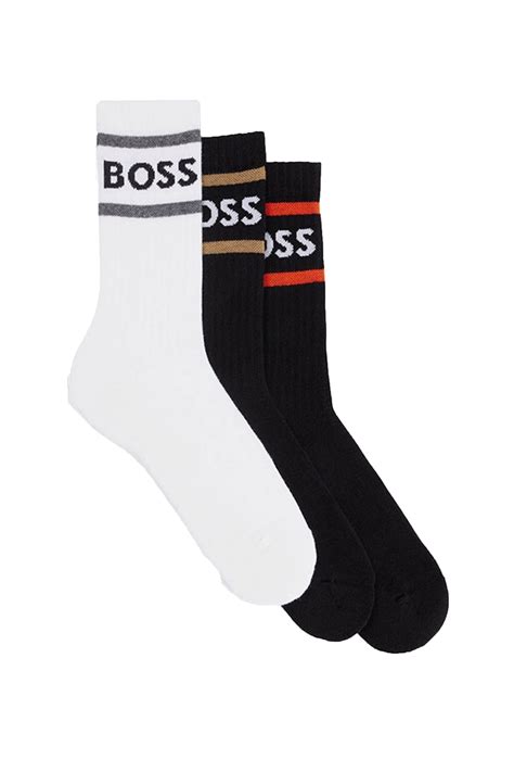 Boss 3 Pack Rib Stripe Cc Socks BlackWhite 50469371 Michael Stewart