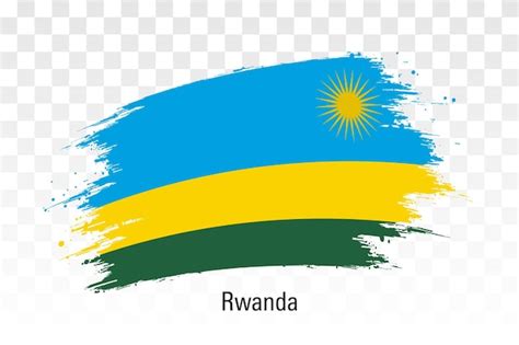 Bandera De Rwanda Con Trazo De Pincel Grunge Bandera De Ruanda Aislada