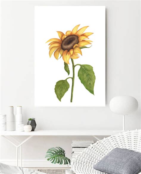 Digitalartnadi Sunflower Watercolor Printable Wall Art Png