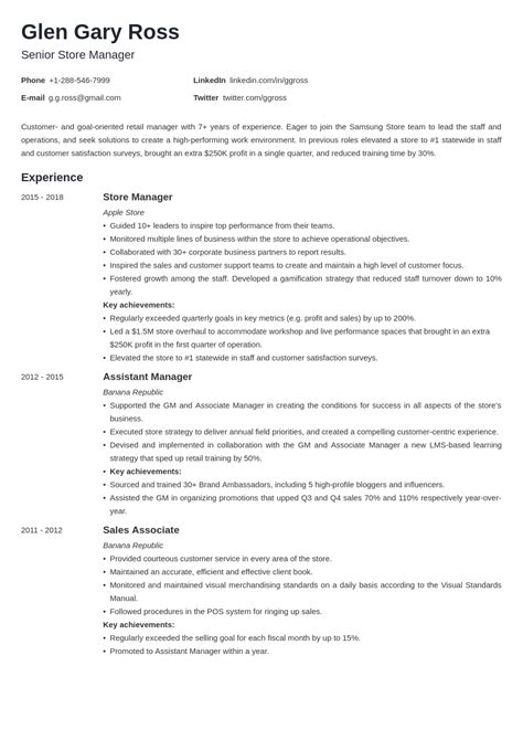 Retail Resume Examples With Skills And Job Description