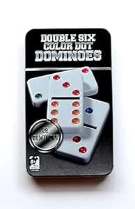 Buy Double 6 Color Dot Dominoes Game Set White Dominoes 28 Piece Set