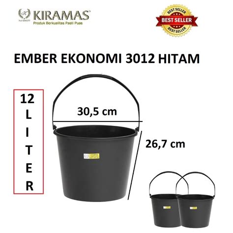 Jual Kiramas Pail Ember Ekonomi 12 Liter 3012 Hitam Shopee Indonesia