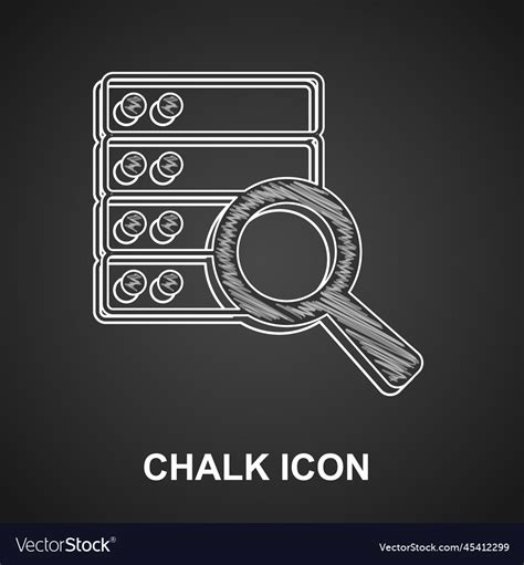 Chalk Server Data Web Hosting Icon Isolated On Vector Image