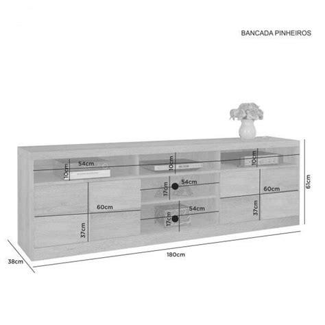 Rack para TV até 60 Polegadas 2 Portas Pinheiros Jcm Móveis