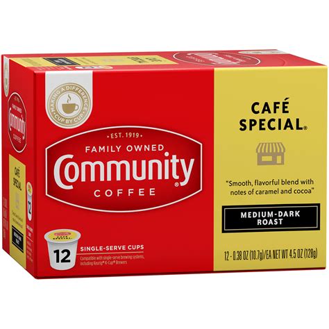 Community Coffee Cafe Special Medium Dark Roast Single Serve Coffee K