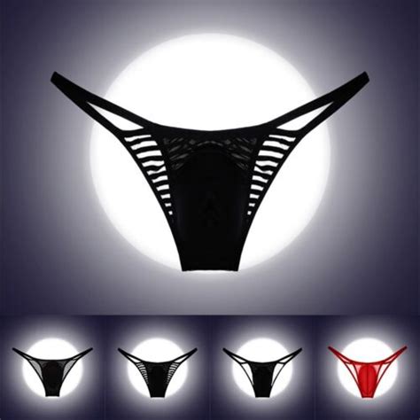 Men Sheer Mesh Low Rise Bikini Thong Swimwear G String Briefs Tanga