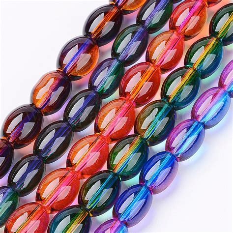 Wholesale Spray Painted Transparent Glass Bead Strands Pandahall