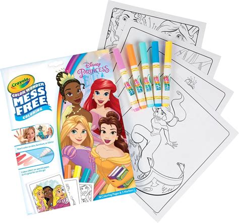 Crayola Color Wonder Disney Princess Coloring Book Pages Markers