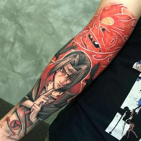 Colorful Itachi Arm Tattoo TATTOOGOTO