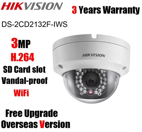 Hikvision DS 2CD2132F IWS 3MP Wifi Vandal Proof Network Dome Camera IR