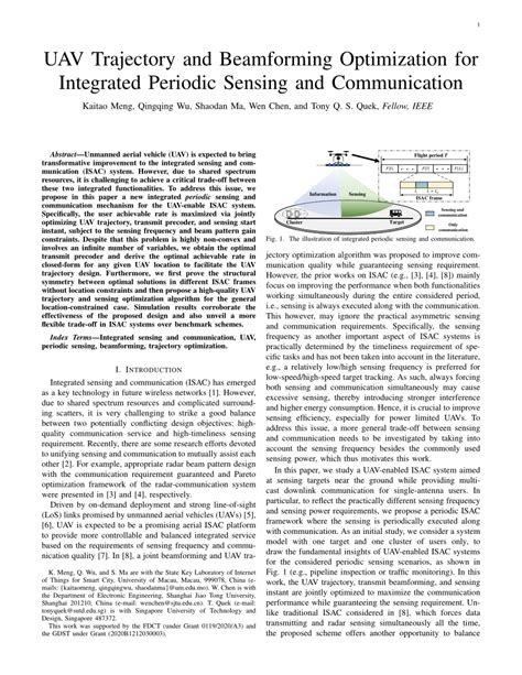 Pdf Uav Trajectory And Beamforming Optimization For Integrated