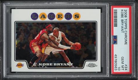 2008 Topps Chrome Kobe Bryant W LeBron James 24 PSA 10 GEM MINT