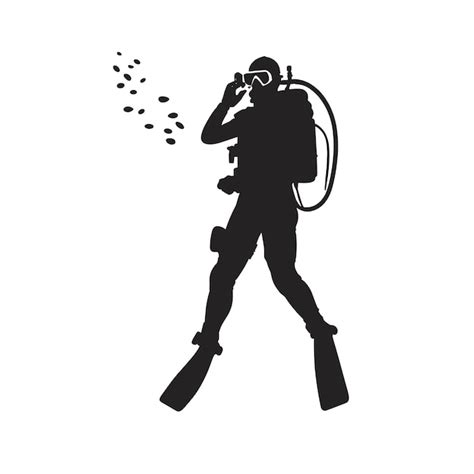 Premium Vector Scuba Diver Silhouette Vector Illustration