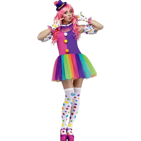 Rainbow Clown Adult Costume Scostumes