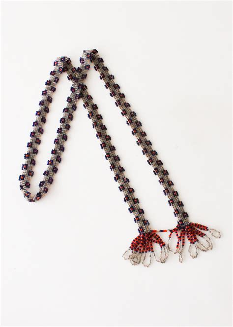 Vintage 1920s Beaded Tassel Lariat Necklace Raleigh Vintage