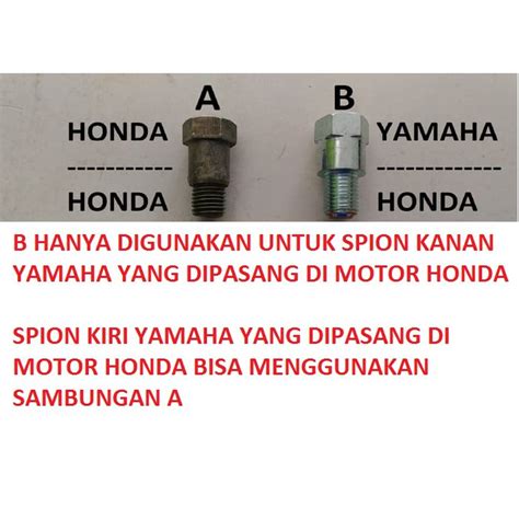 Jual Sambungan Spion Peninggi Spion Motor Honda Baut Drat 14 Ulir Kanan