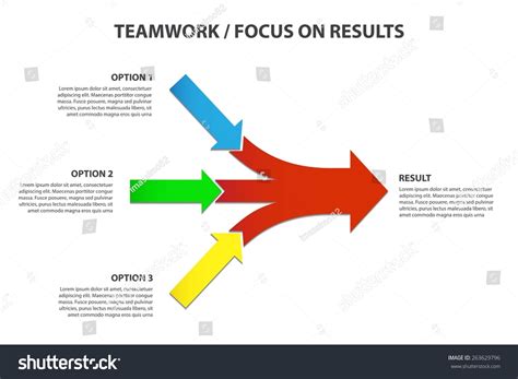 Converging Arrows Teamwork Focus On Results Stock Vector Royalty Free