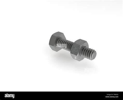 3D Illustration of a Nut and Screw Stock Photo - Alamy