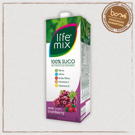 Suco Fruta Uva E Cranberry Life Mix L Boomi