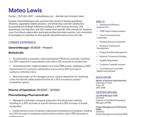 Operations Manager Cv Examples Free Templates